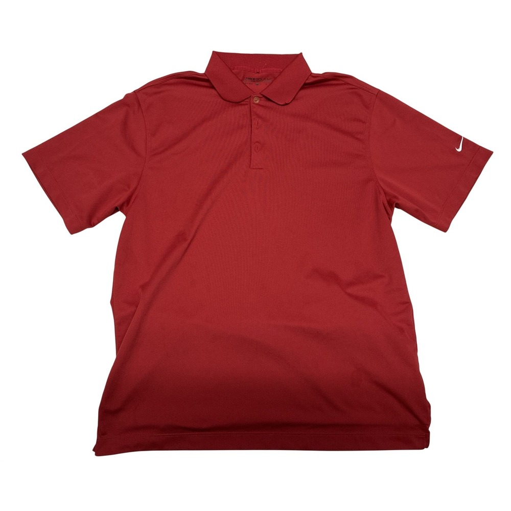 Nike Golf Mens Dri-FIT Polo Shirt Red‎ Short Sleeve Size Large